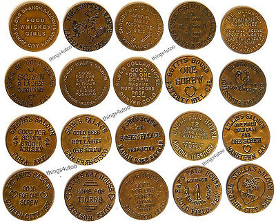 Hotel Brothel Cat House Brass Tokens Lot Of 20 #20pc