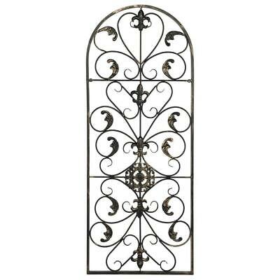 Arched Wrought Iron Wall Art Vintage Style Indoor Outdoor Gate Decor