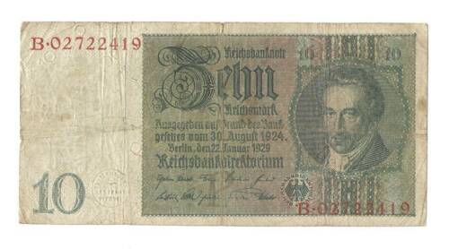 1933 Nazi Germany 10 Reichsmark Banknote