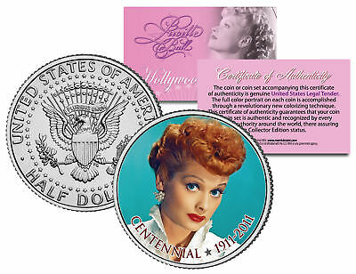 Lucille Ball *i Love Lucy* Centennial Birthday 1911-2011 Jfk Half Dollar Us Coin